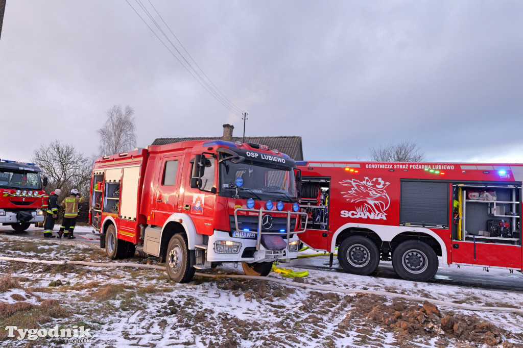 Pożar domu we wsi Lubiewice - 3 stycznia