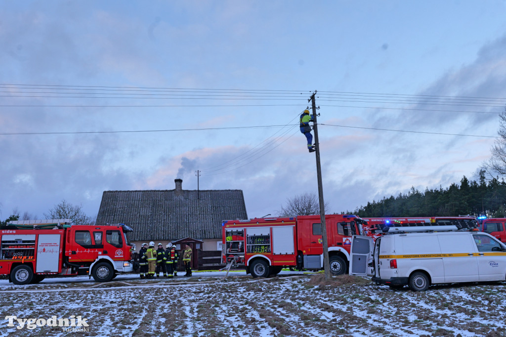 Pożar domu we wsi Lubiewice - 3 stycznia