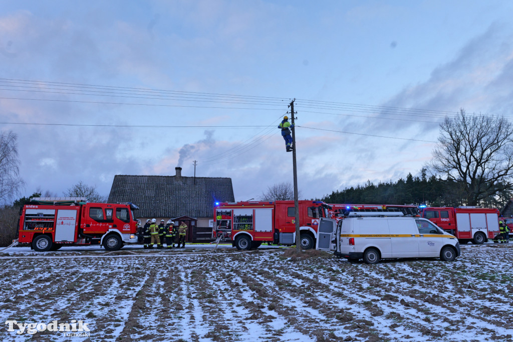 Pożar domu we wsi Lubiewice - 3 stycznia