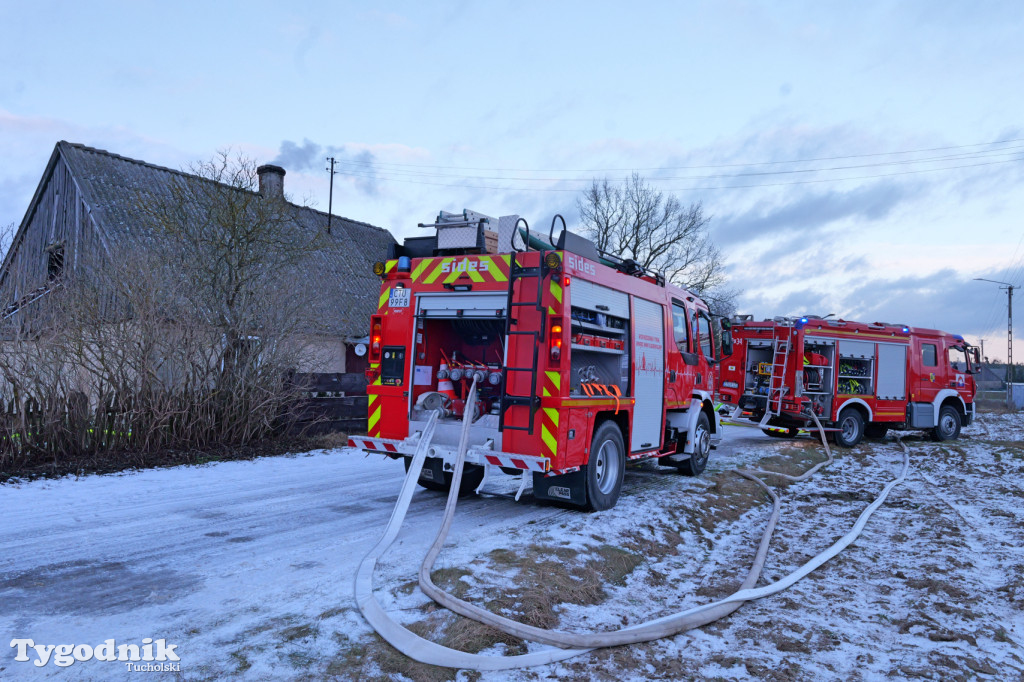 Pożar domu we wsi Lubiewice - 3 stycznia
