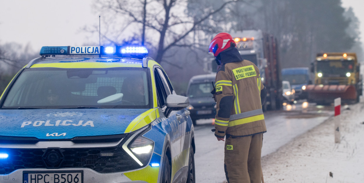 Tuchola - Czersk. Oblodzenie 14 stycznia rano
