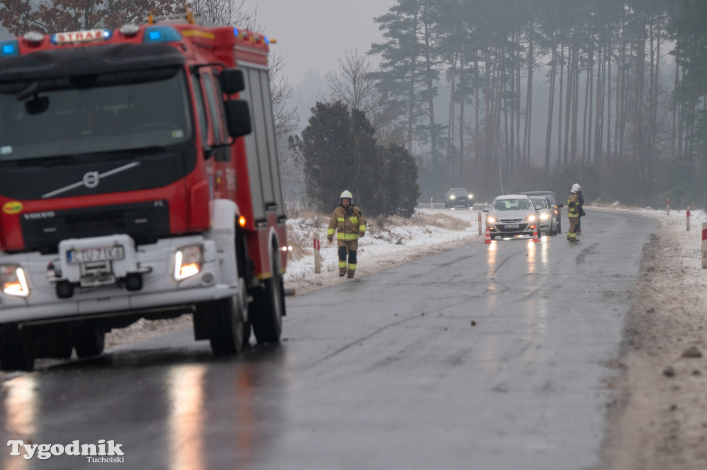 Tuchola - Czersk. Oblodzenie 14 stycznia rano