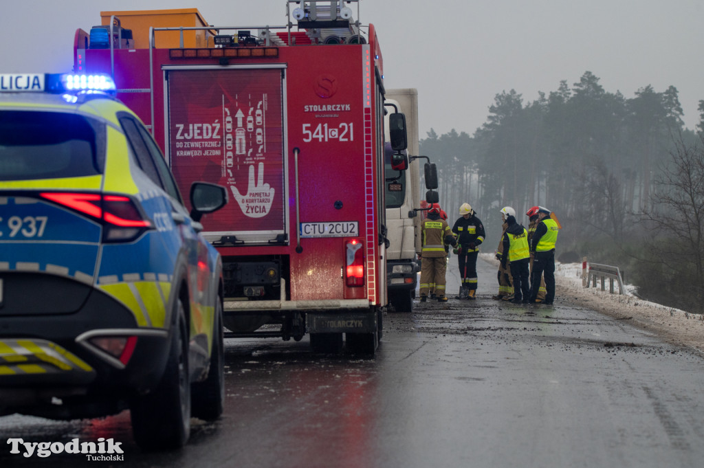 Tuchola - Czersk. Oblodzenie 14 stycznia rano