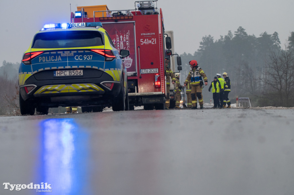 Tuchola - Czersk. Oblodzenie 14 stycznia rano