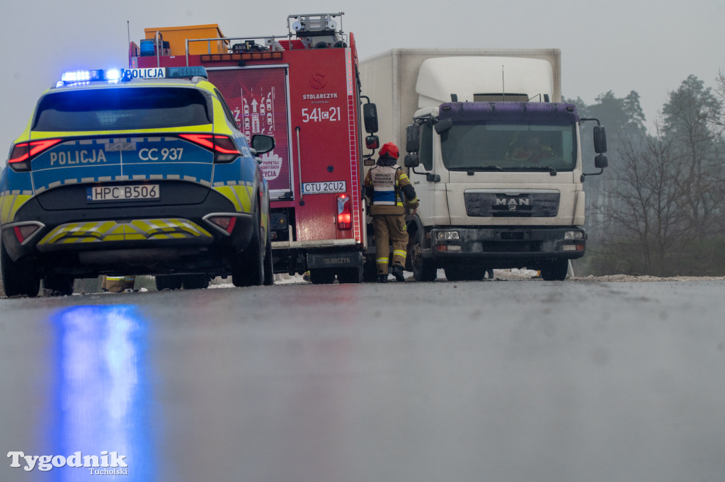 Tuchola - Czersk. Oblodzenie 14 stycznia rano