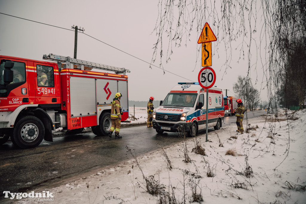 Aż 9 osób poszkodowanych po wypadku dwóch busów w Śliwicach