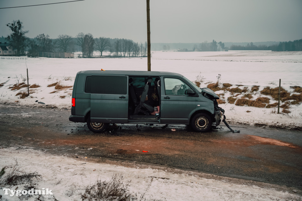 Aż 9 osób poszkodowanych po wypadku dwóch busów w Śliwicach