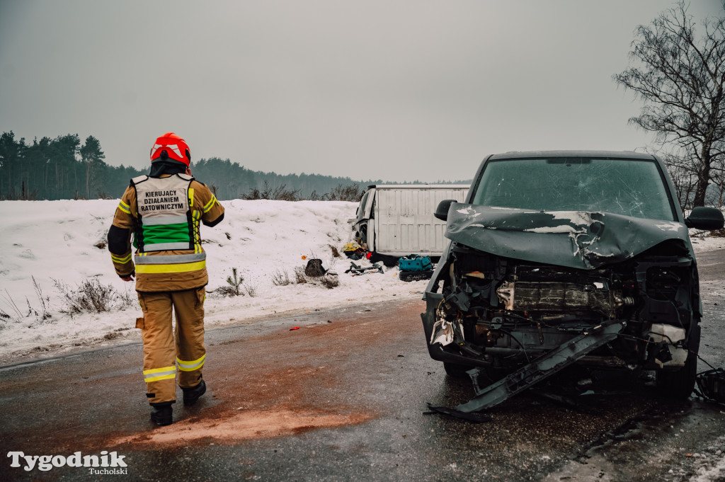 Aż 9 osób poszkodowanych po wypadku dwóch busów w Śliwicach