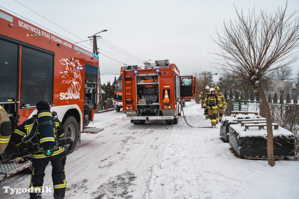 Pożar kotłowni w Bysławiu