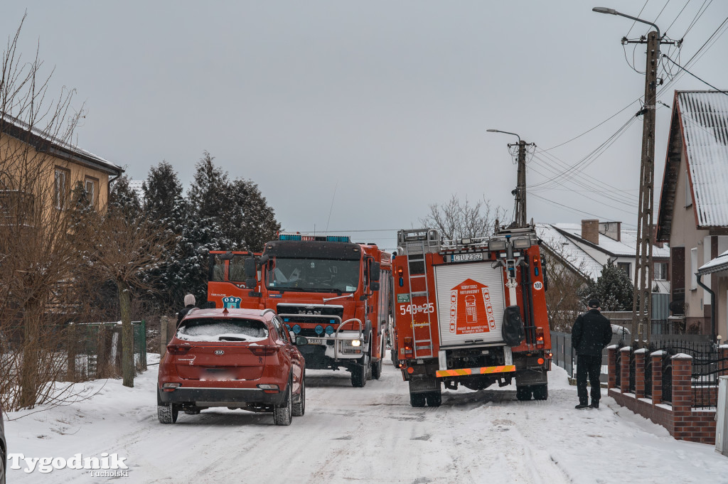 Pożar kotłowni w Bysławiu