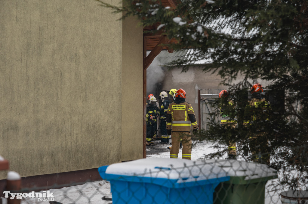 Pożar kotłowni w Bysławiu