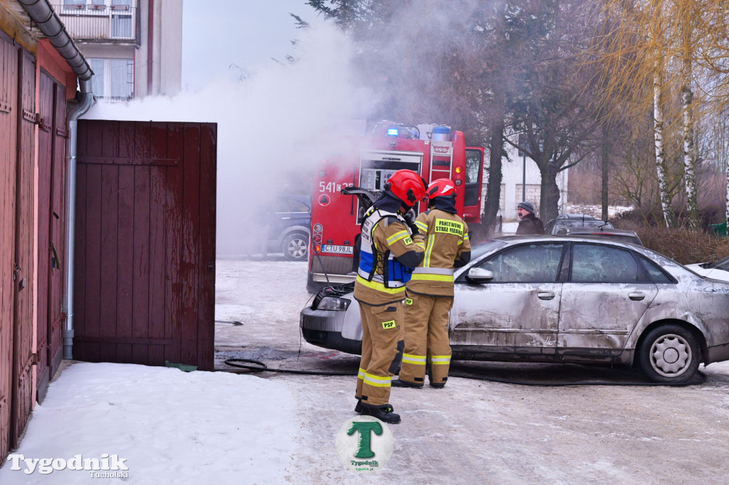 Tuchola. Pożar w garaży na os. Warszawska