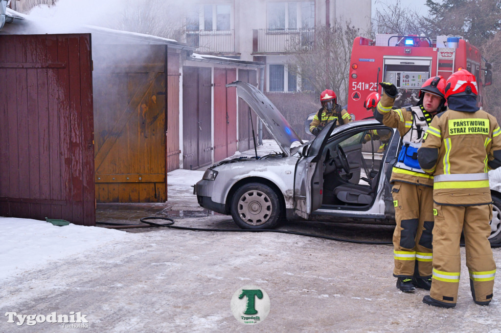 Tuchola. Pożar w garaży na os. Warszawska