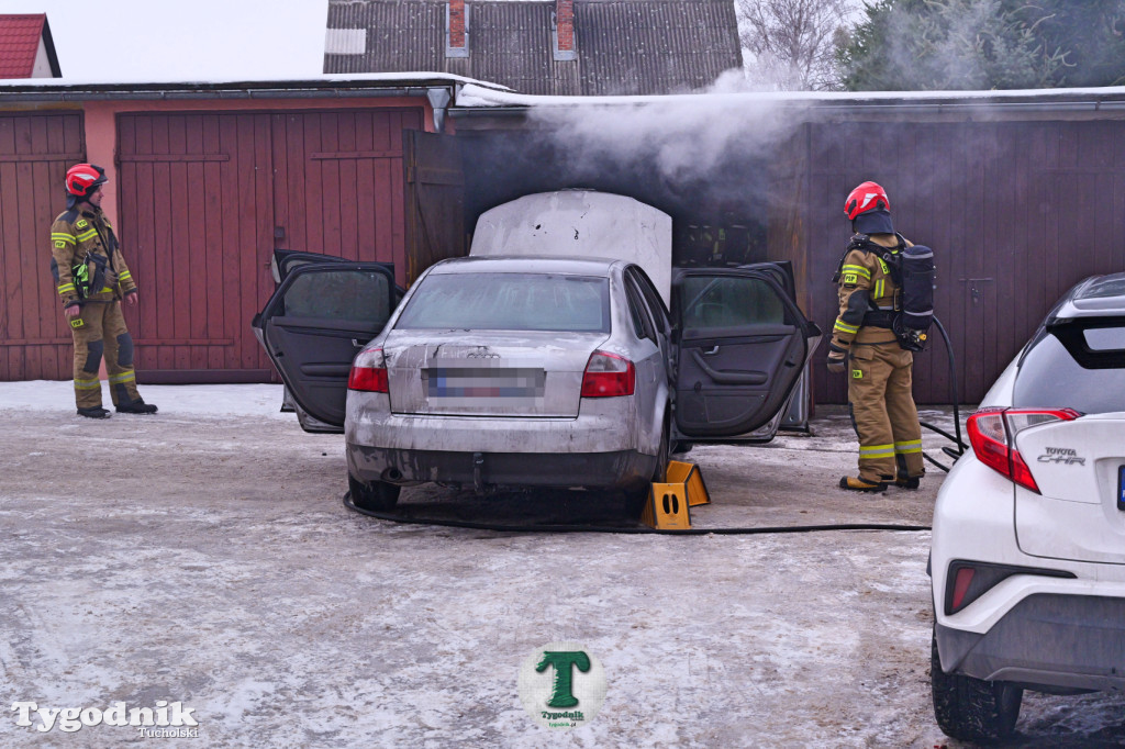 Tuchola. Pożar w garaży na os. Warszawska