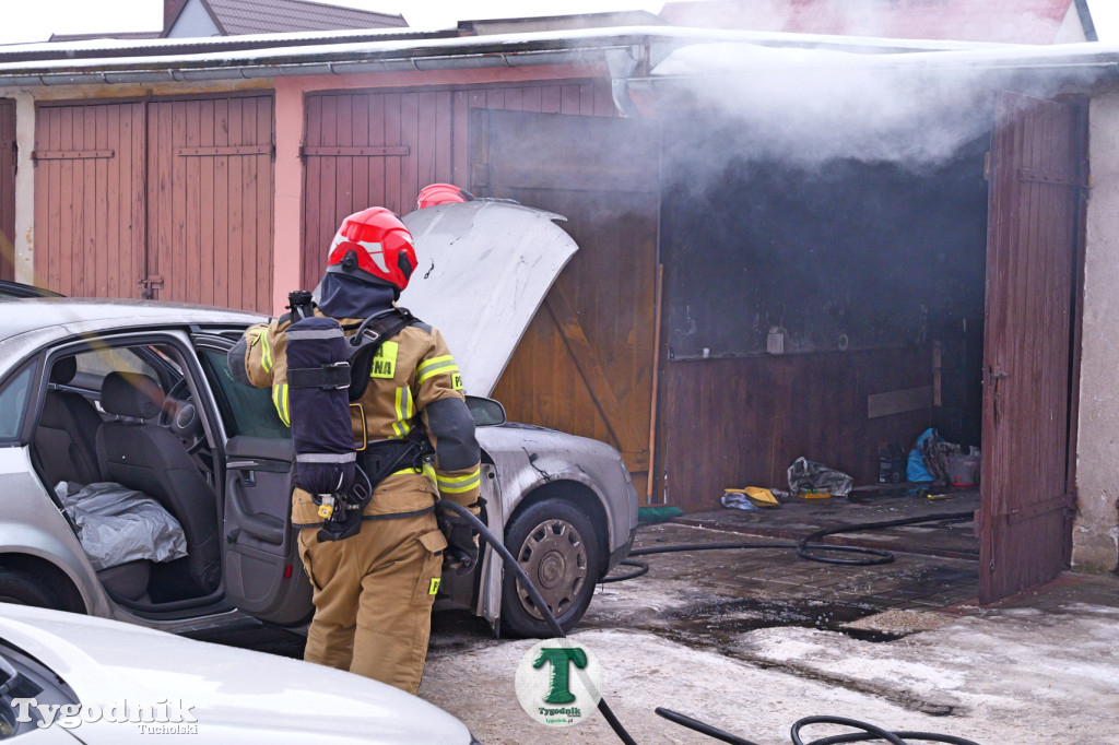 Tuchola. Pożar w garaży na os. Warszawska