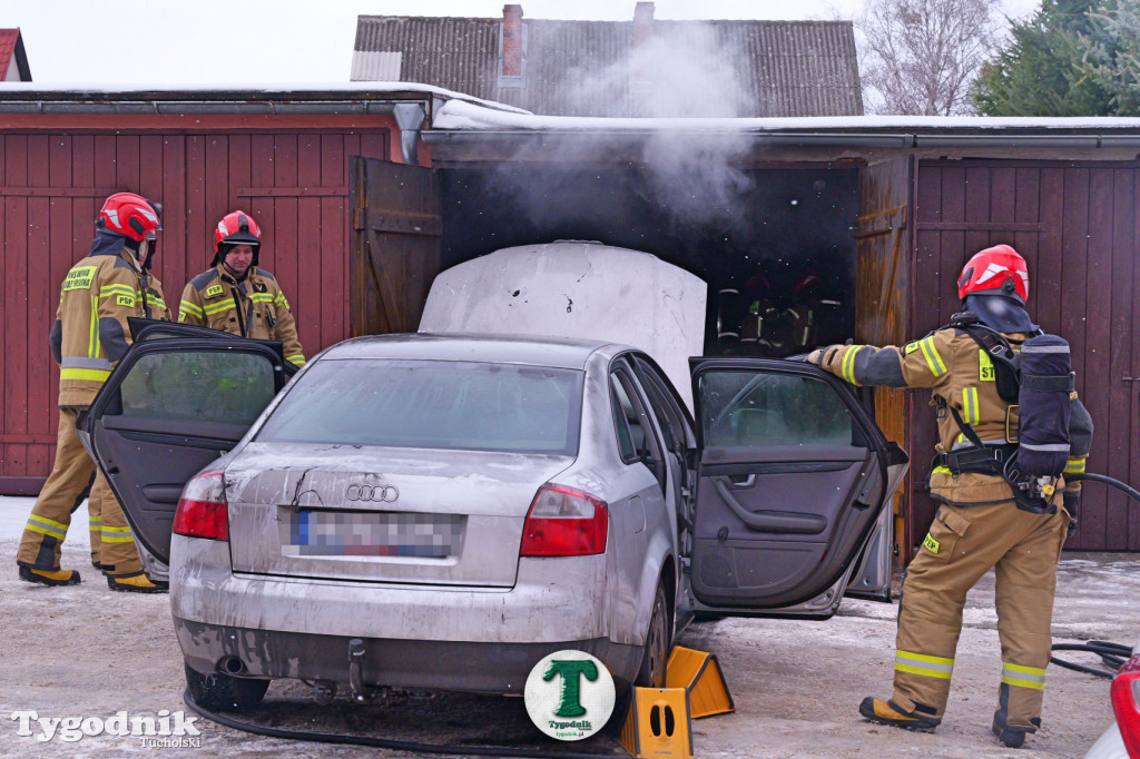 Tuchola. Pożar w garaży na os. Warszawska