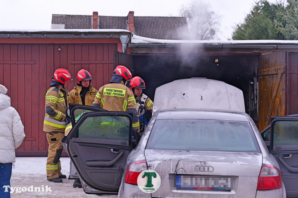 Tuchola. Pożar w garaży na os. Warszawska