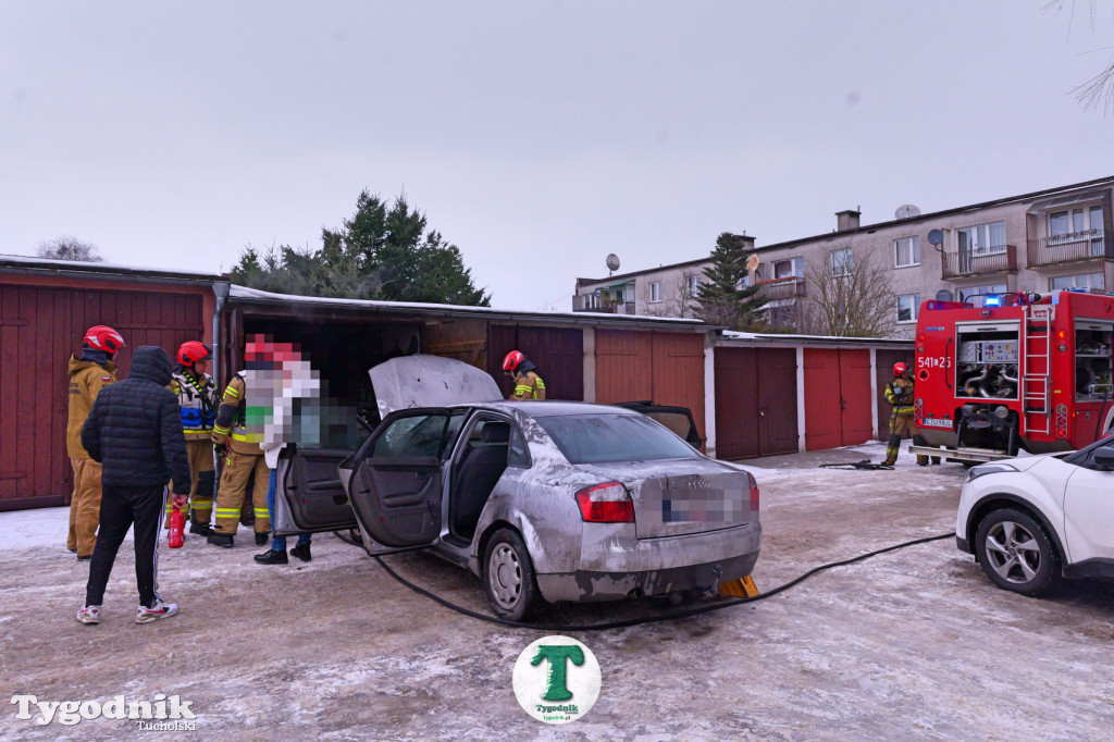 Tuchola. Pożar w garaży na os. Warszawska