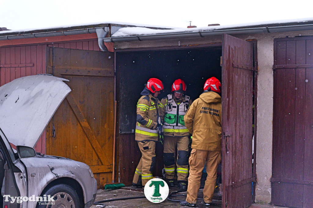 Tuchola. Pożar w garaży na os. Warszawska