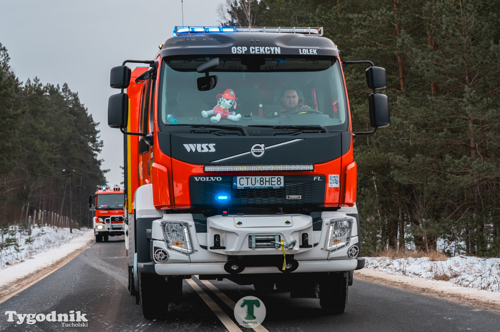 Pożar w gminie Cekcyn! Strażacy ruszyli do akcji w sobotę rano