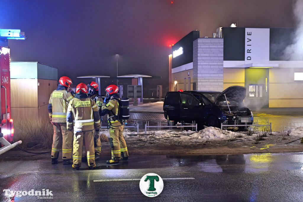 Pożar samochodu na parkingu McDonald\'s