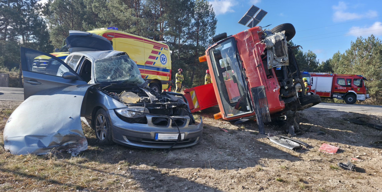 Bardzo poważny wypadek na drodze Tuchola – Tleń