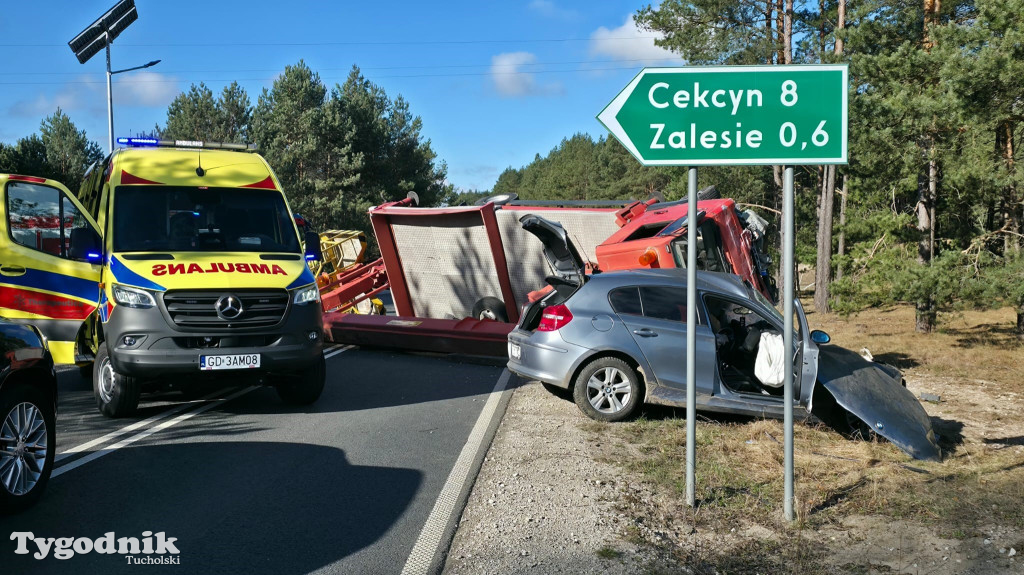 Bardzo poważny wypadek na drodze Tuchola – Tleń
