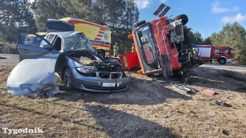 Bardzo poważny wypadek na drodze Tuchola – Tleń