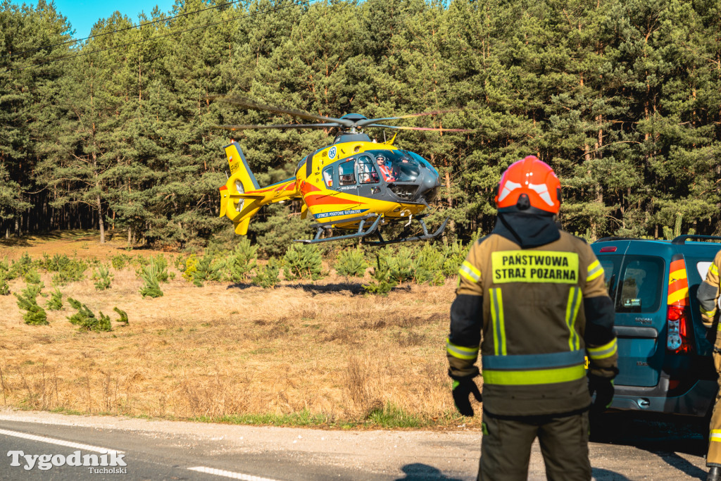 Aktualizacja! Poważny wypadek na drodze Tuchola – Tleń, czyli 
