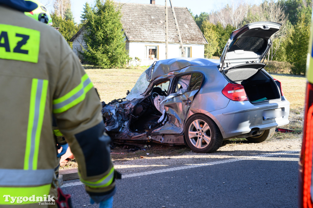 Aktualizacja! Poważny wypadek na drodze Tuchola – Tleń, czyli 