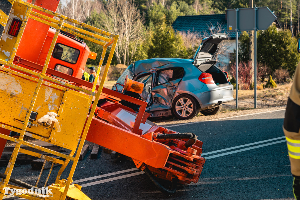 Aktualizacja! Poważny wypadek na drodze Tuchola – Tleń, czyli 