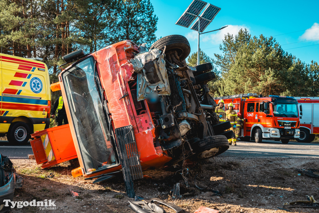 Aktualizacja! Poważny wypadek na drodze Tuchola – Tleń, czyli 