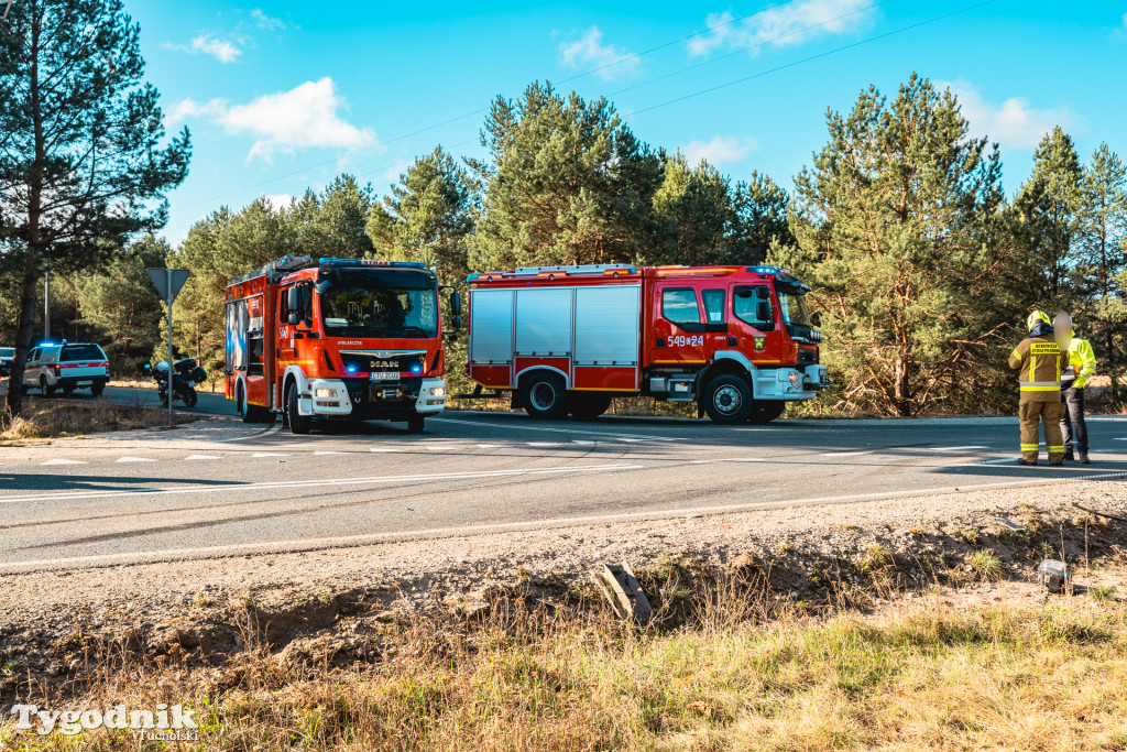 Aktualizacja! Poważny wypadek na drodze Tuchola – Tleń, czyli 