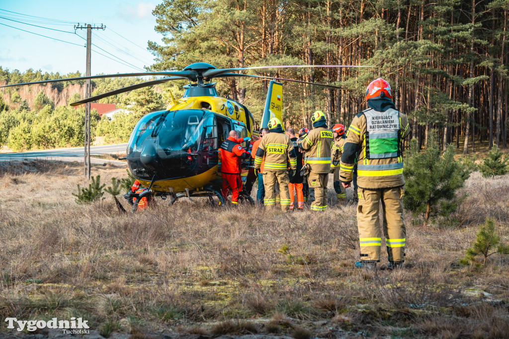 Aktualizacja! Poważny wypadek na drodze Tuchola – Tleń, czyli 