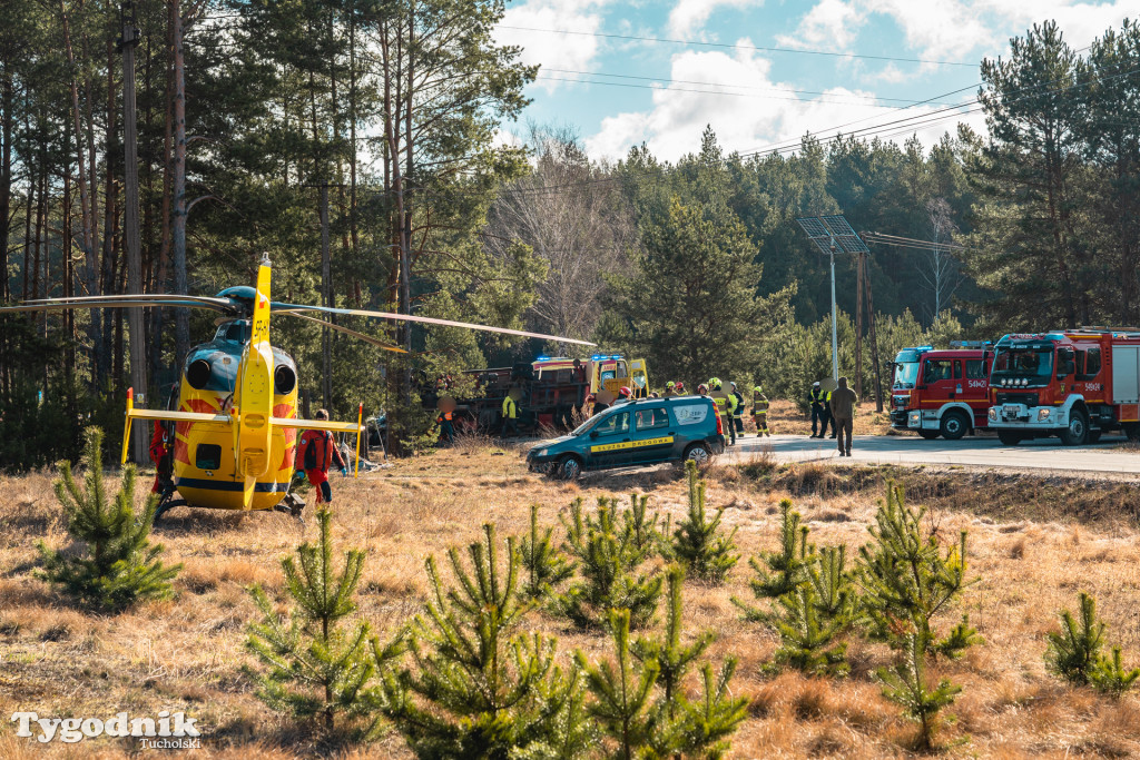 Aktualizacja! Poważny wypadek na drodze Tuchola – Tleń, czyli 