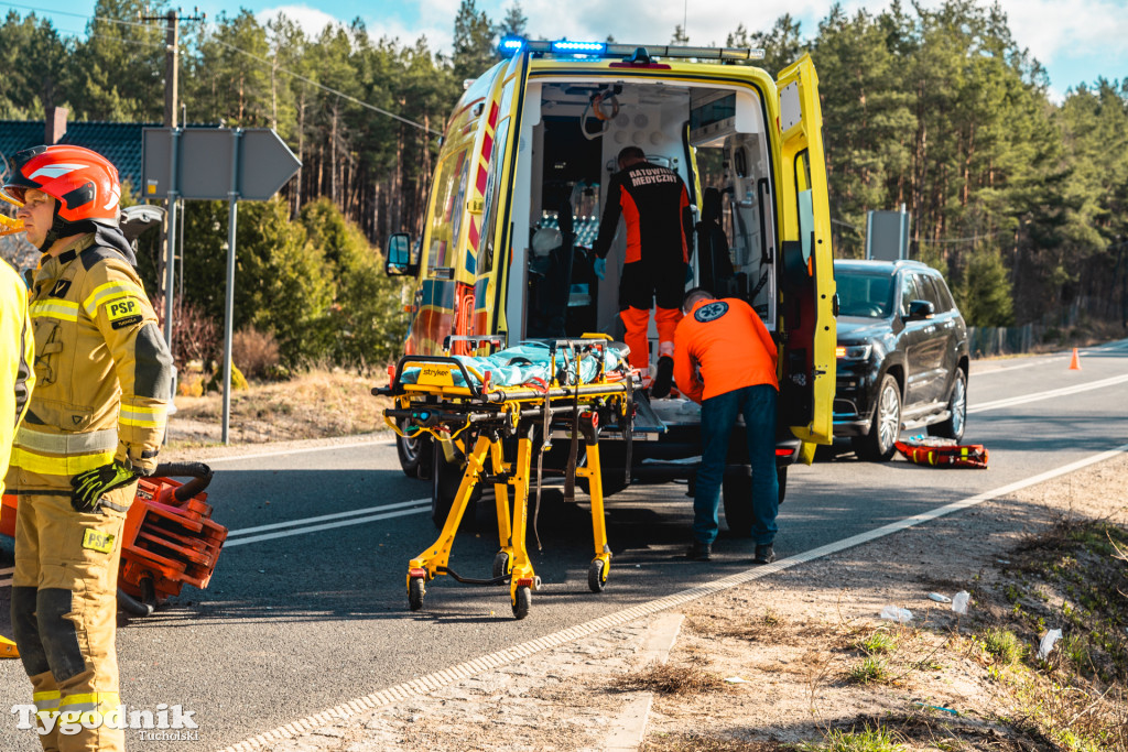 Aktualizacja! Poważny wypadek na drodze Tuchola – Tleń, czyli 