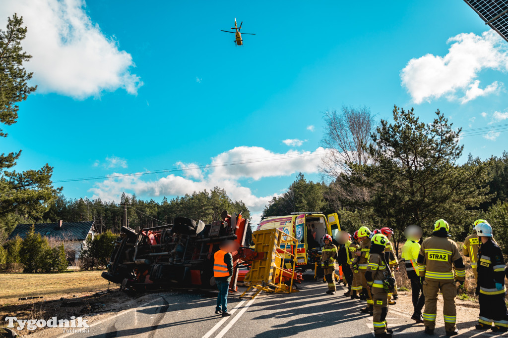 Aktualizacja! Poważny wypadek na drodze Tuchola – Tleń, czyli 