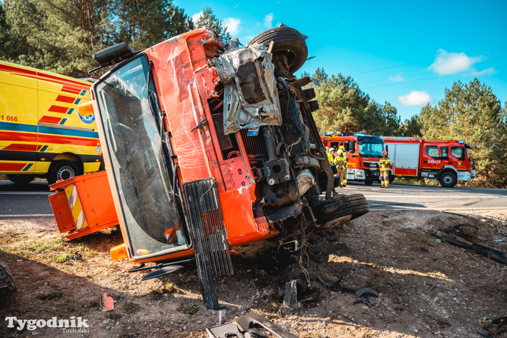 Aktualizacja! Poważny wypadek na drodze Tuchola – Tleń, czyli 