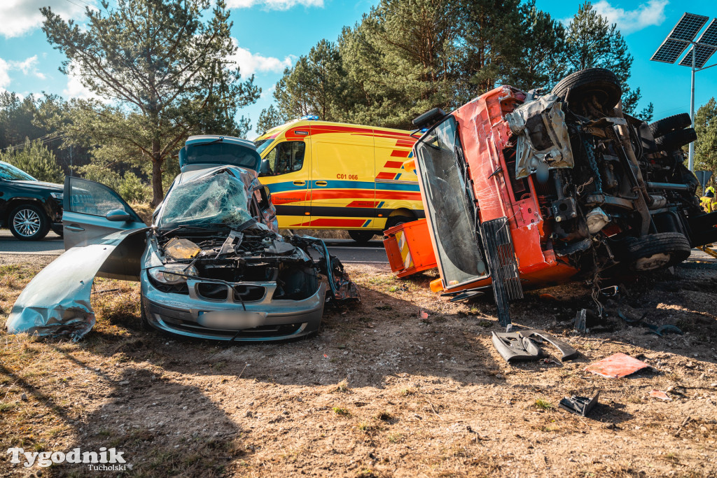 Aktualizacja! Poważny wypadek na drodze Tuchola – Tleń, czyli 