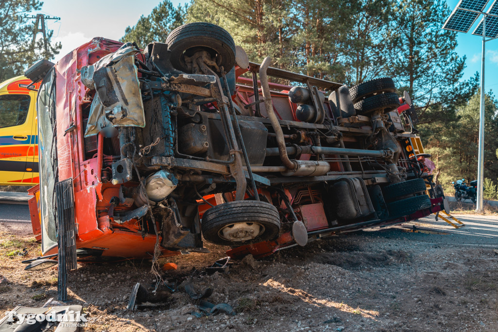 Aktualizacja! Poważny wypadek na drodze Tuchola – Tleń, czyli 