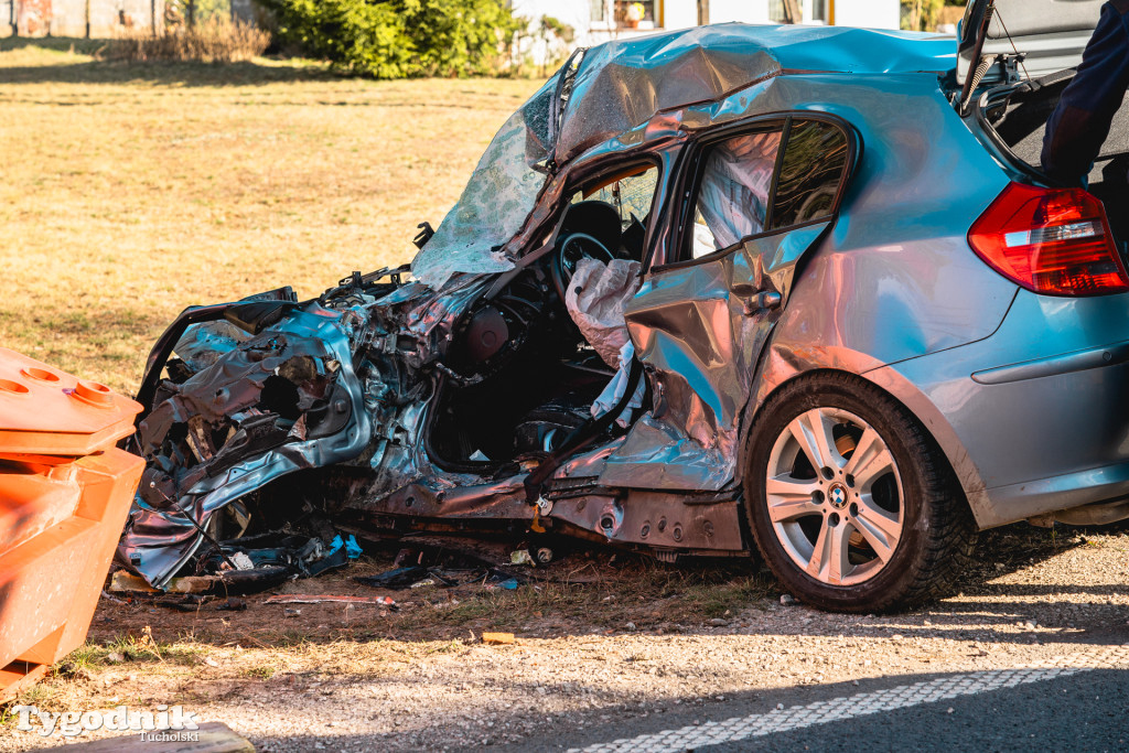 Aktualizacja! Poważny wypadek na drodze Tuchola – Tleń, czyli 