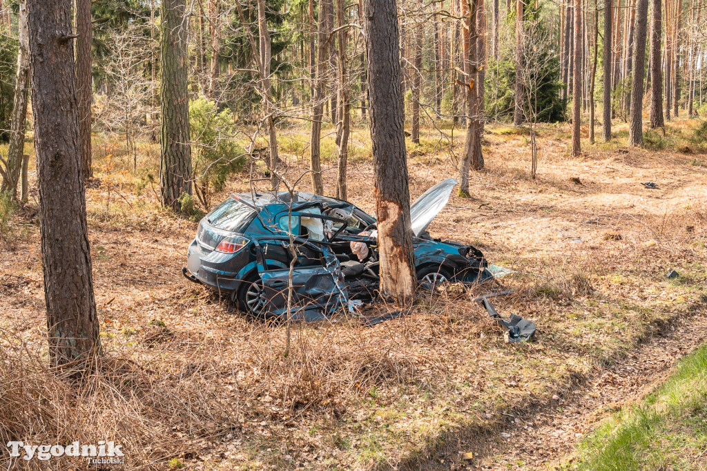 DW240. Wypadek w rejonie Lubiewic 11 kwietnia