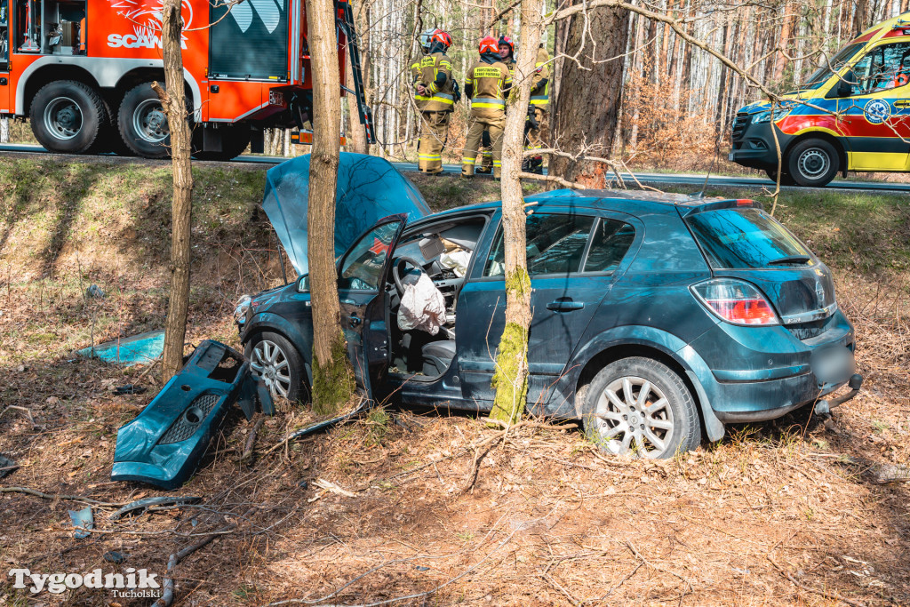 DW240. Wypadek w rejonie Lubiewic 11 kwietnia