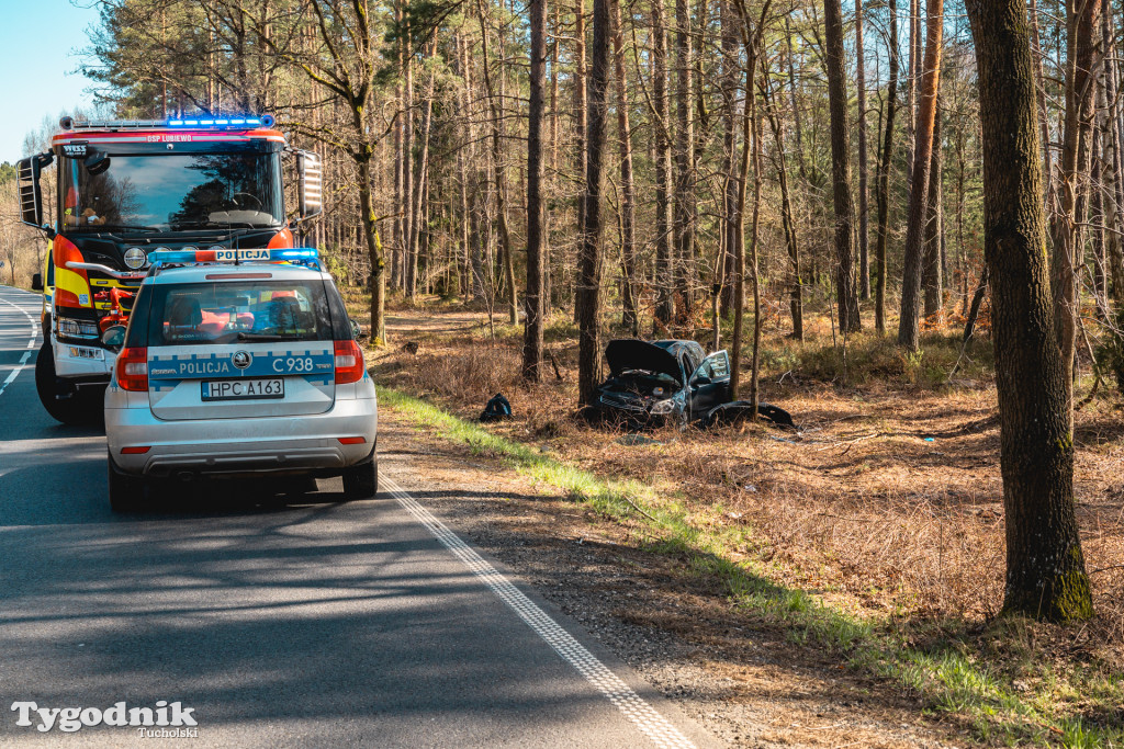 DW240. Wypadek w rejonie Lubiewic 11 kwietnia