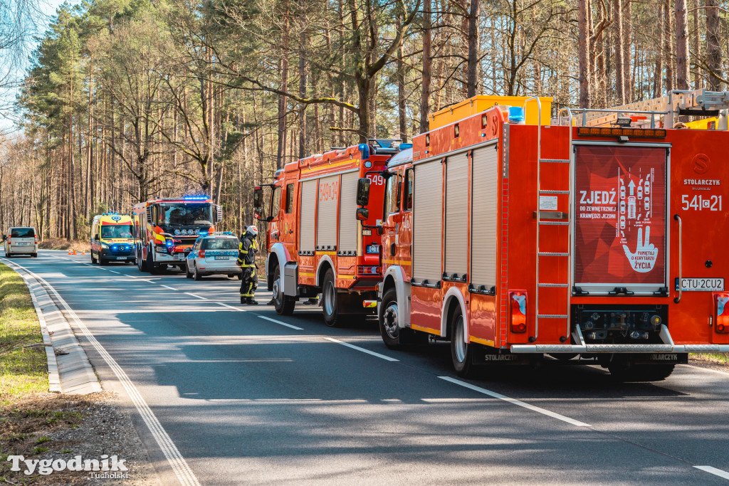 DW240. Wypadek w rejonie Lubiewic 11 kwietnia