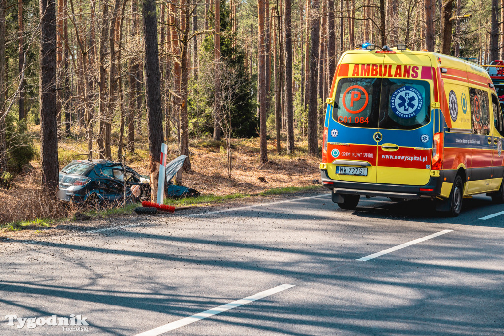DW240. Wypadek w rejonie Lubiewic 11 kwietnia