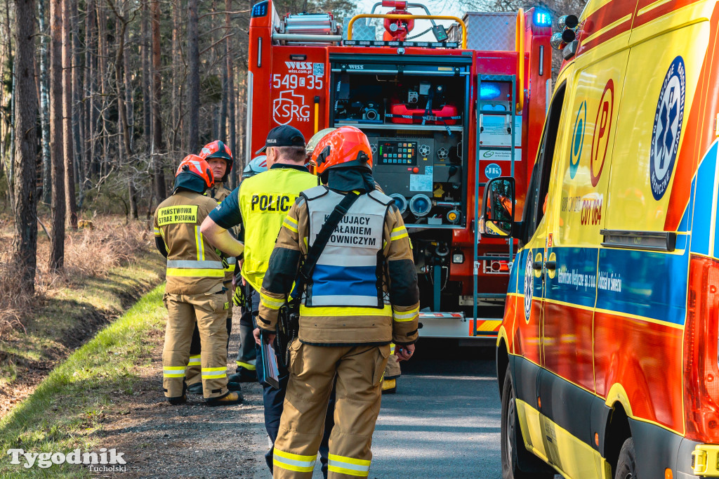 DW240. Wypadek w rejonie Lubiewic 11 kwietnia