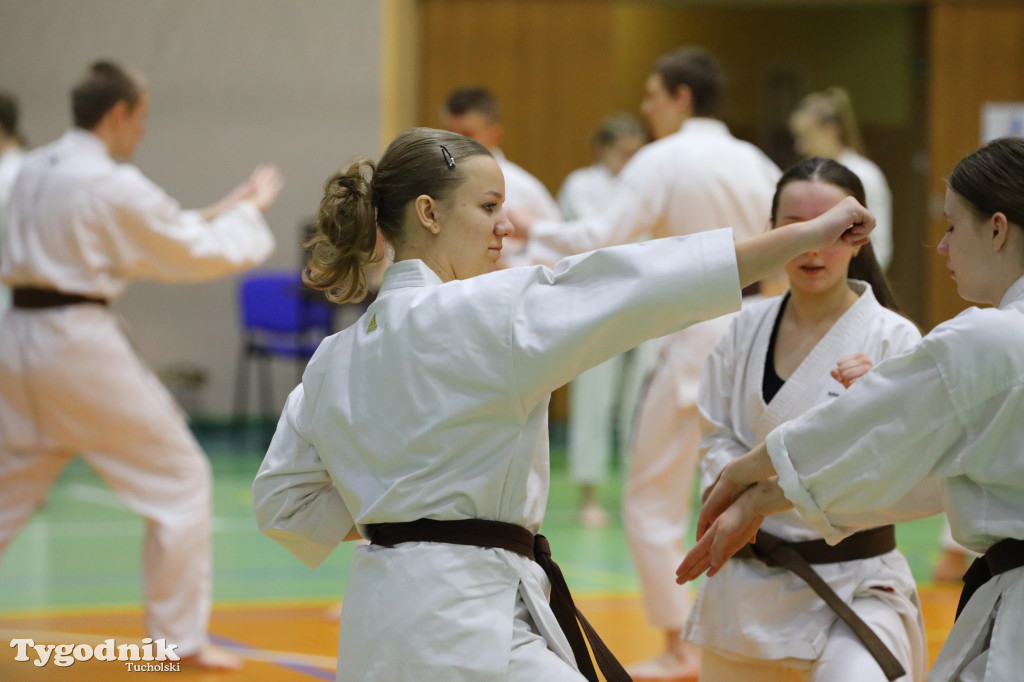 Seminarium tucholskich karateków w towarzystwie gościa z Włoch