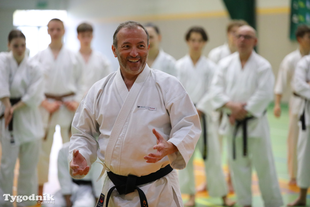 Seminarium tucholskich karateków w towarzystwie gościa z Włoch