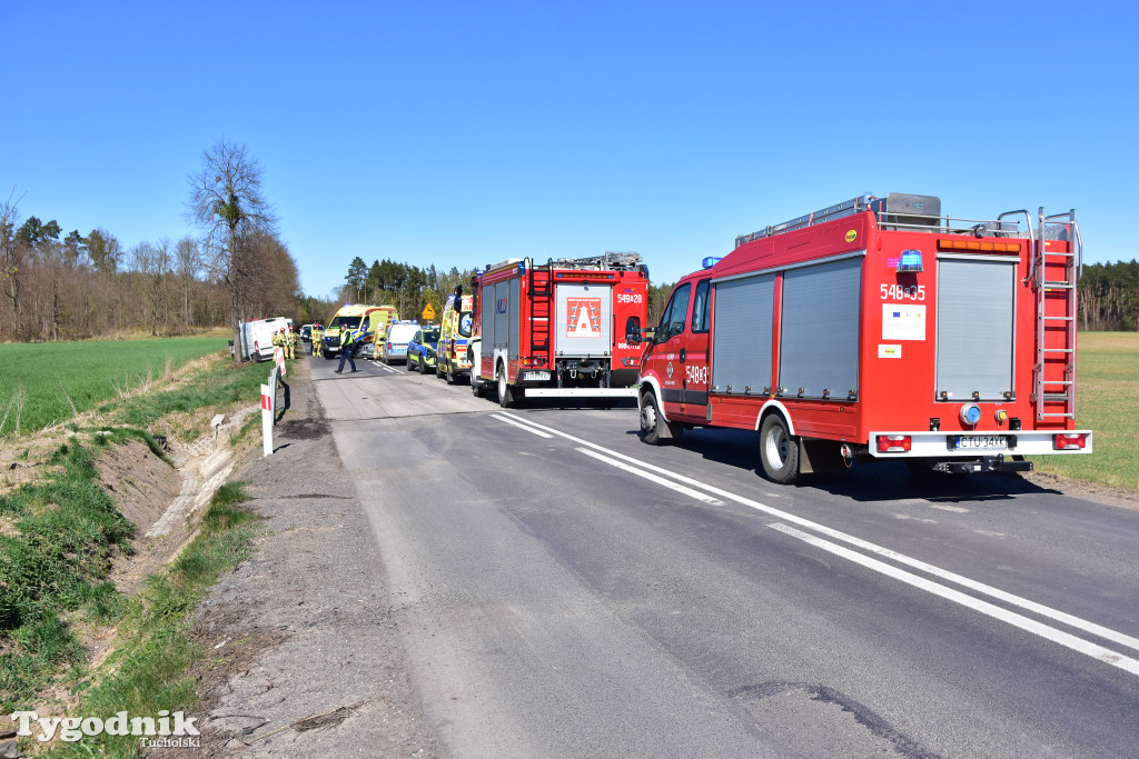 Uwaga! Zderzenie dwóch pojazdów między Tucholą a Łyskowem